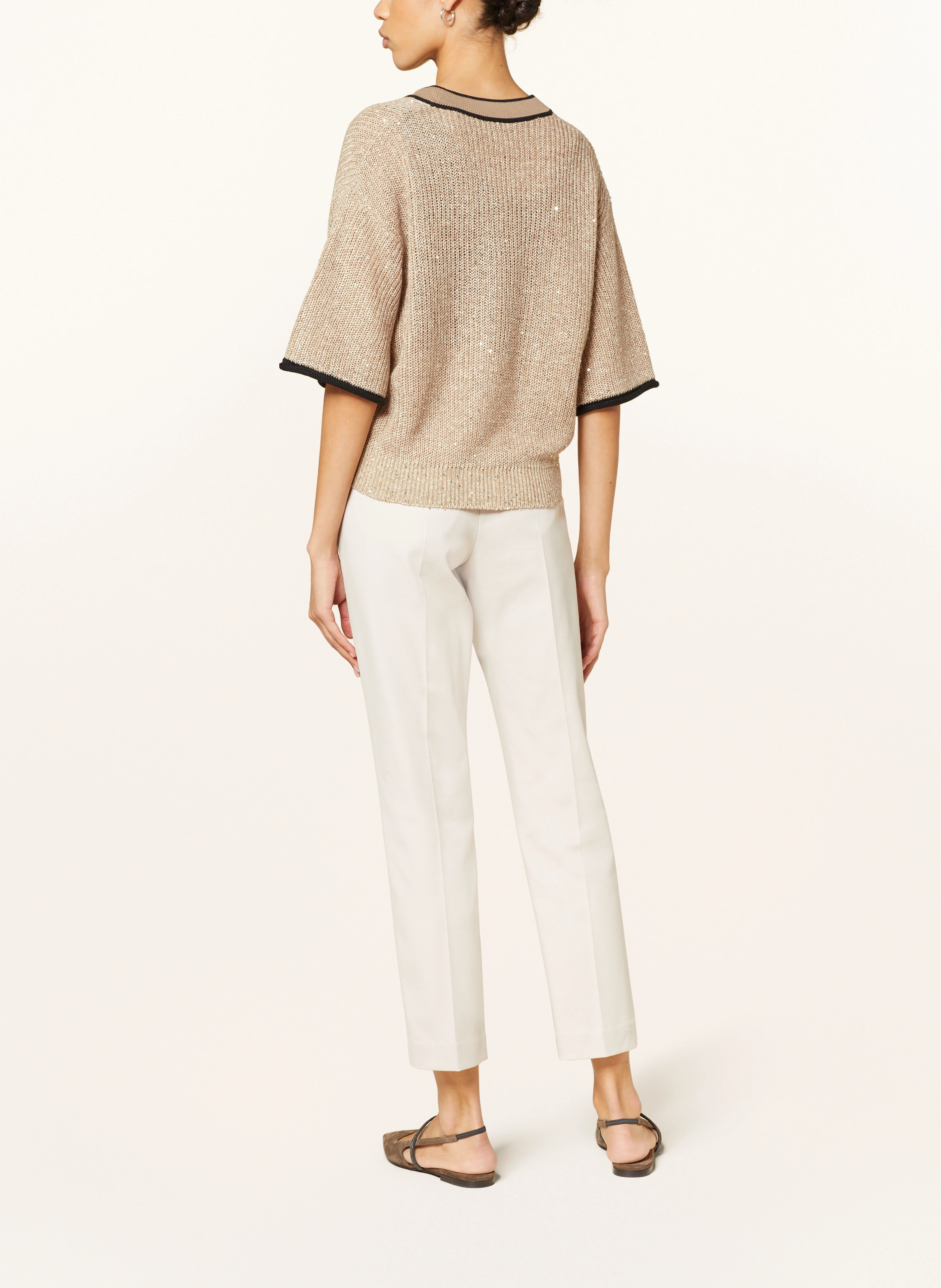 BRUNELLO CUCINELLI Strickjacke aus Leinen mit Pailletten