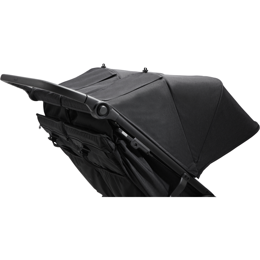 baby jogger Geschwisterwagen City Mini GT2 Double Jet schwarz inklusive Babywanne Mini GT2 Double, 1 x Sicherheitsbügel und Wetterschutz