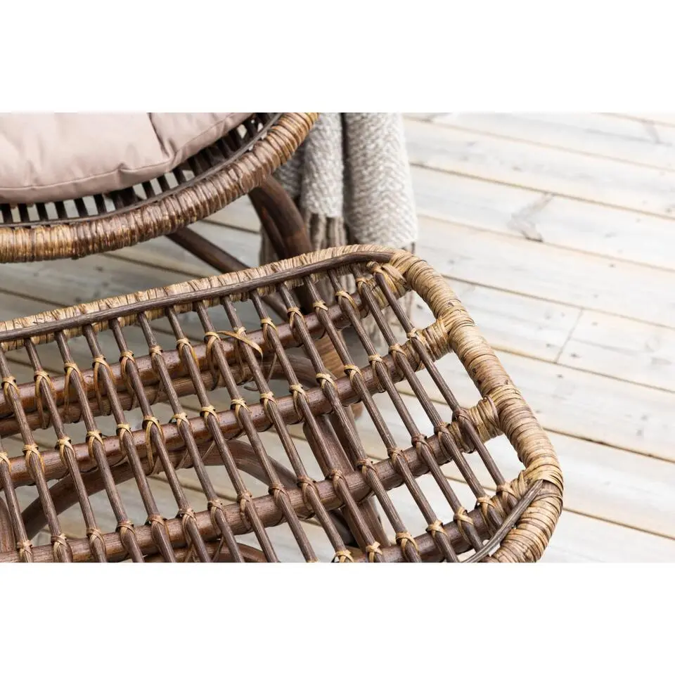 Svea - Leila loungestoel - donker walnoot - rattan