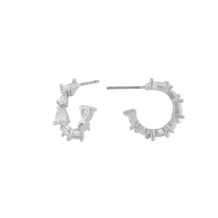 Snö Of Sweden Ashley Small Oval Earring Silver/Clear Onesize