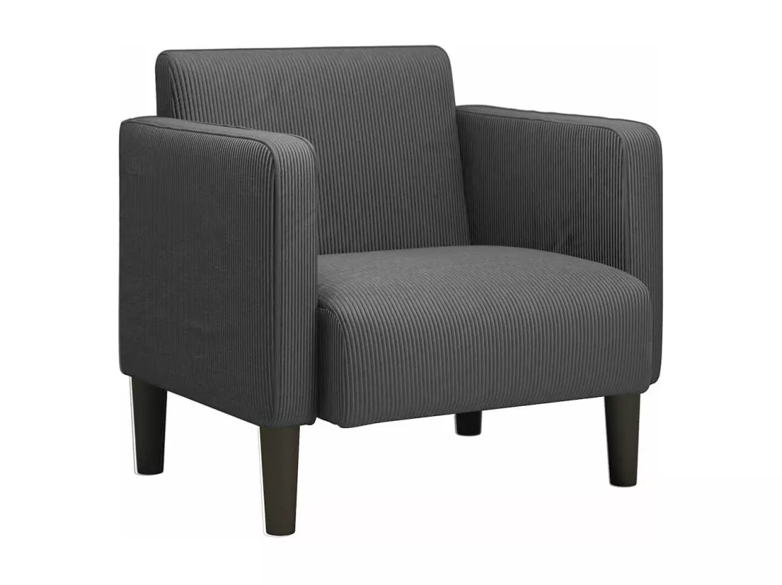 Canapé-chaise accoudoirs gris foncé 54 cm tissu velours c?telé