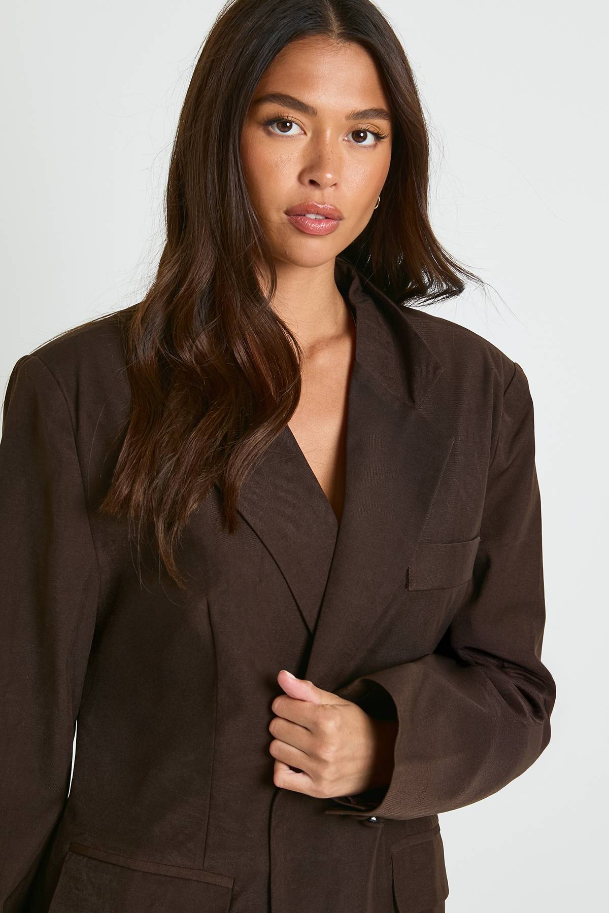 boohoo Blazer Cintré Croisé À Taille Ajustée