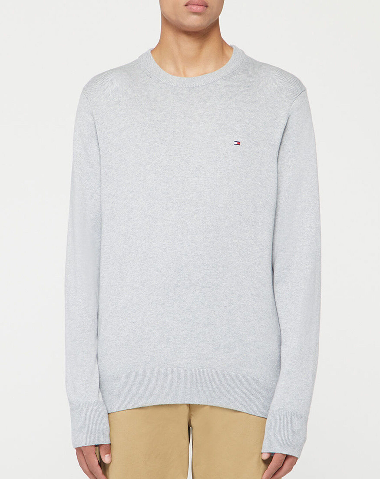 Tommy Hilfiger Pull en Cachemire mélangé Pima gris clair
