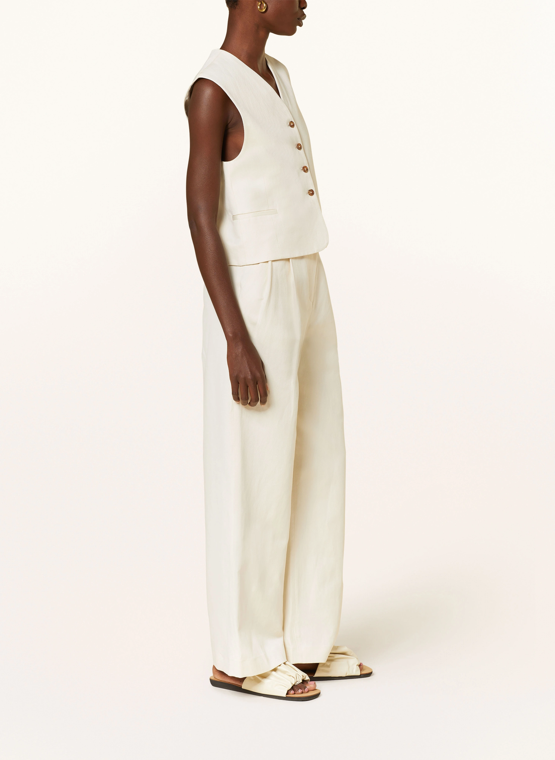 LOULOU STUDIO Marlenehose IDAI mit Leinen
