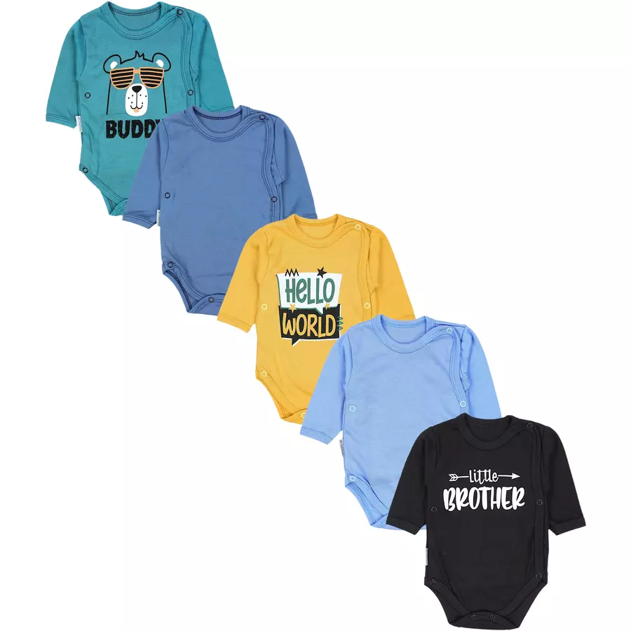 TupTam Baby Langarm Wickelbody im 5er Set schwarzgelb