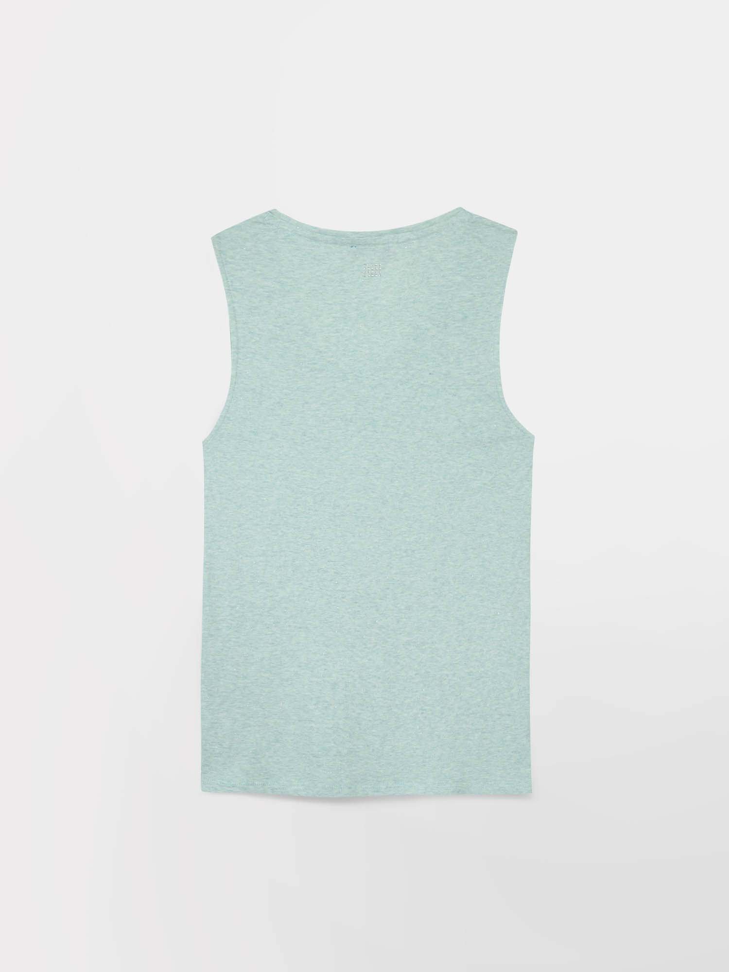 Débardeur Femme Col V Coton Vert Clair
