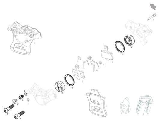 Kit Pistons Sram Force AXS pour Étrier Sram Force AXS D1 (ED-FRC-D1)