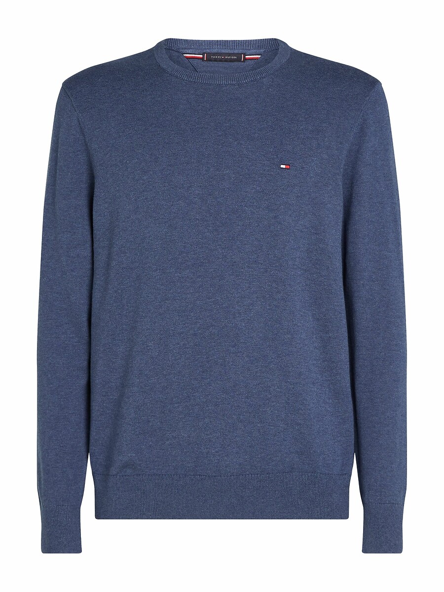 TOMMY HILFIGER<br>Suéter de algodão com gola redonda