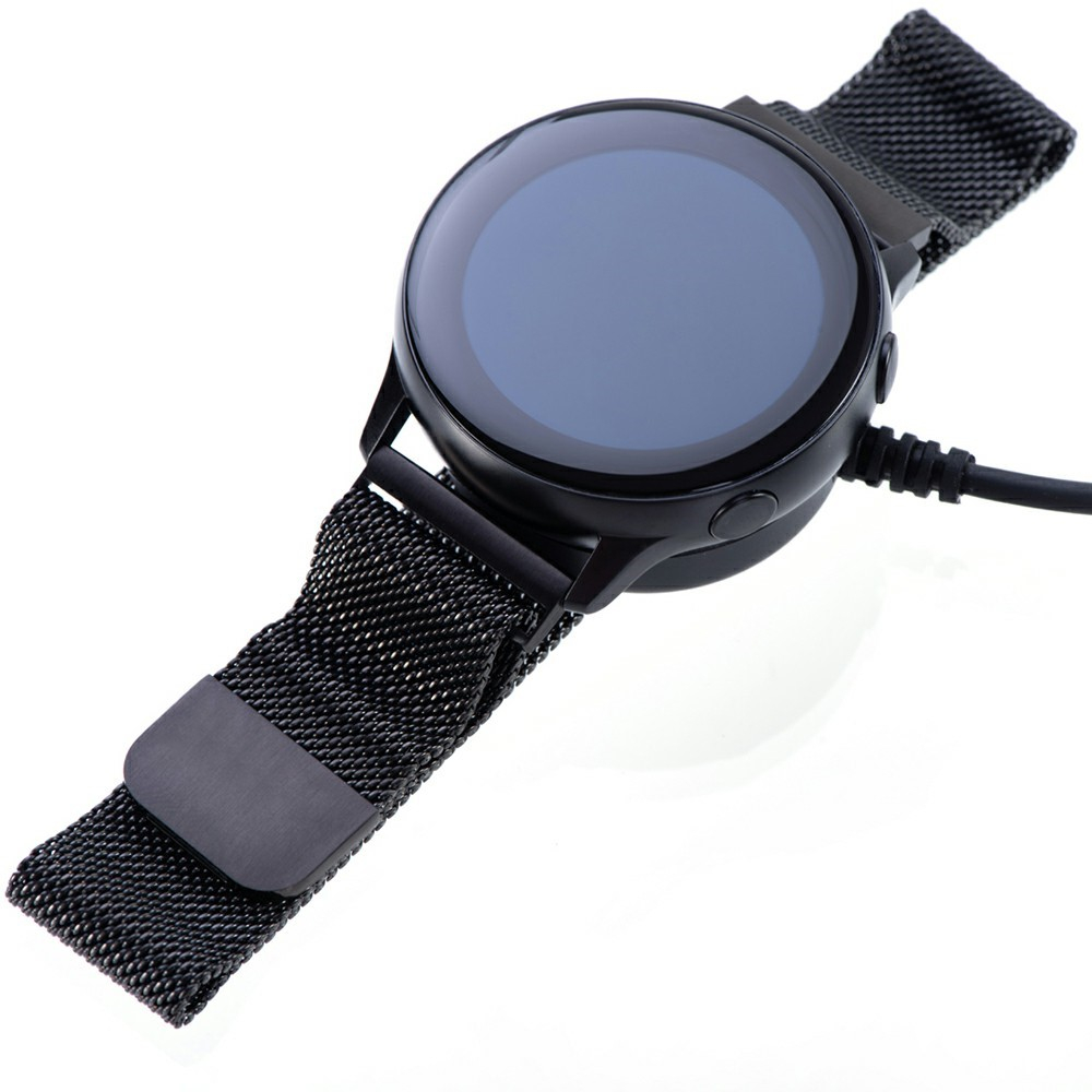 (1m) Samsung Galaxy Watch 5 / Watch 5 Pro / Watch 4 / Watch 3 / Watch Active USB A Ladekabel Magnetischer Wireless Charger - Schwarz