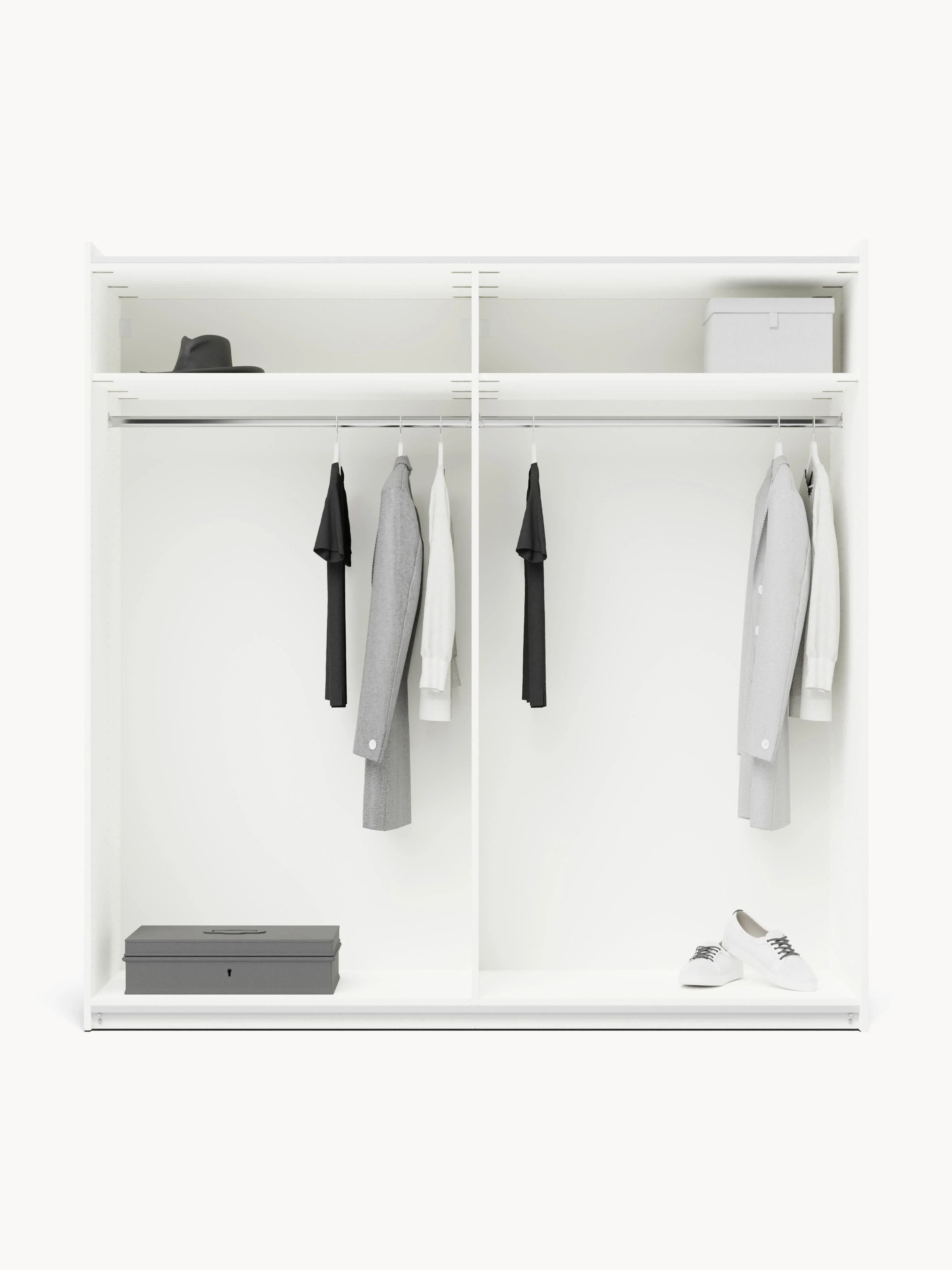 Modulaire schuifdeurkast Leon, 200 cm breed, in verschillende formaten