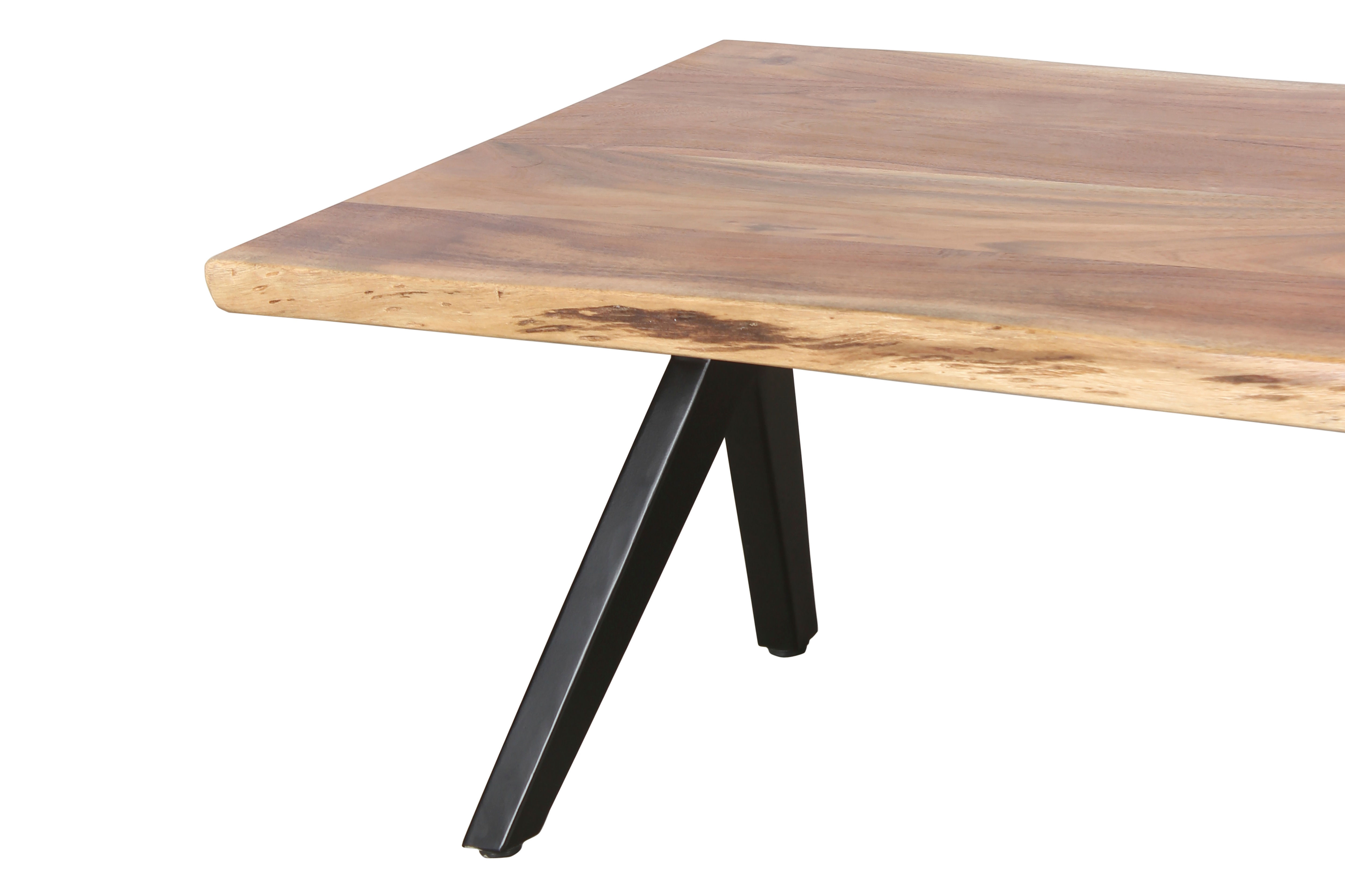 byLIVING Couchtisch CHETA, Breite 115 cm, Akazie natur/schwarz, Baumkante