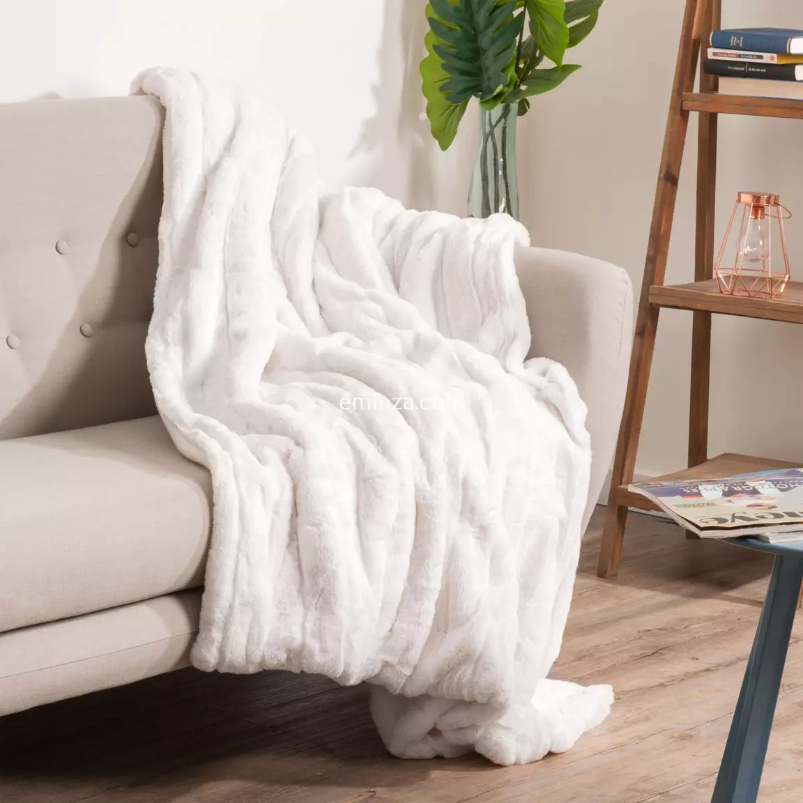 Plaid doux (120 x 160 cm) Manoir Blanc