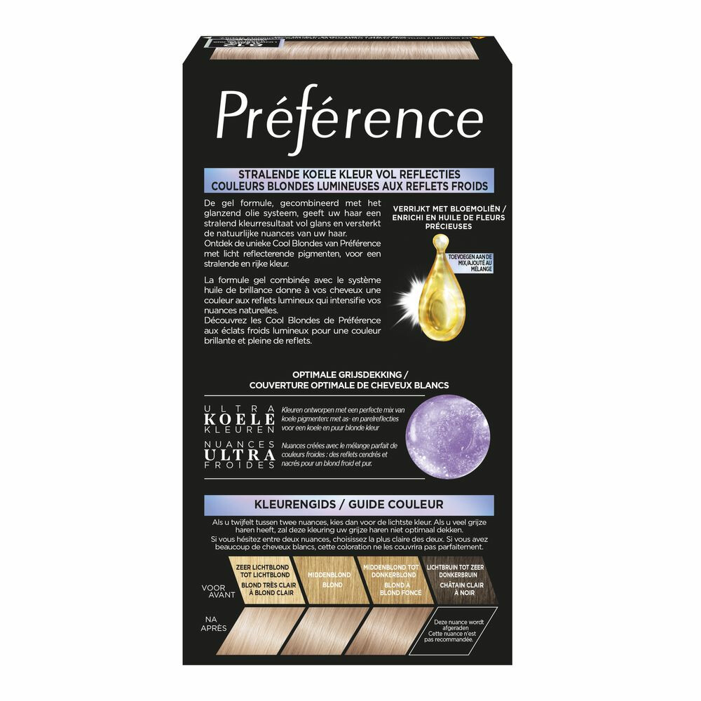 L'Oréal Préférence Cool Blondes Permanente Haarkleuring 8.12 Licht As Beigeblond