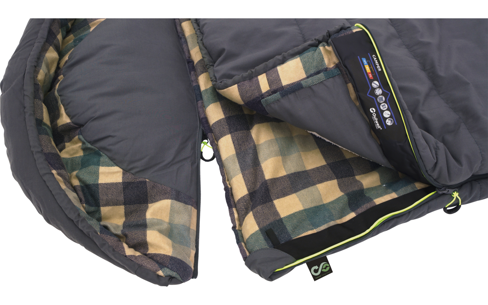 Outwell Camper Deckenschlafsack 235 cm Grau