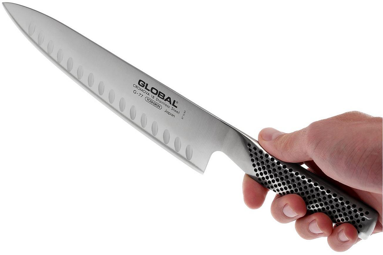 Global G77 koksmes 20 cm met kuiltjes
