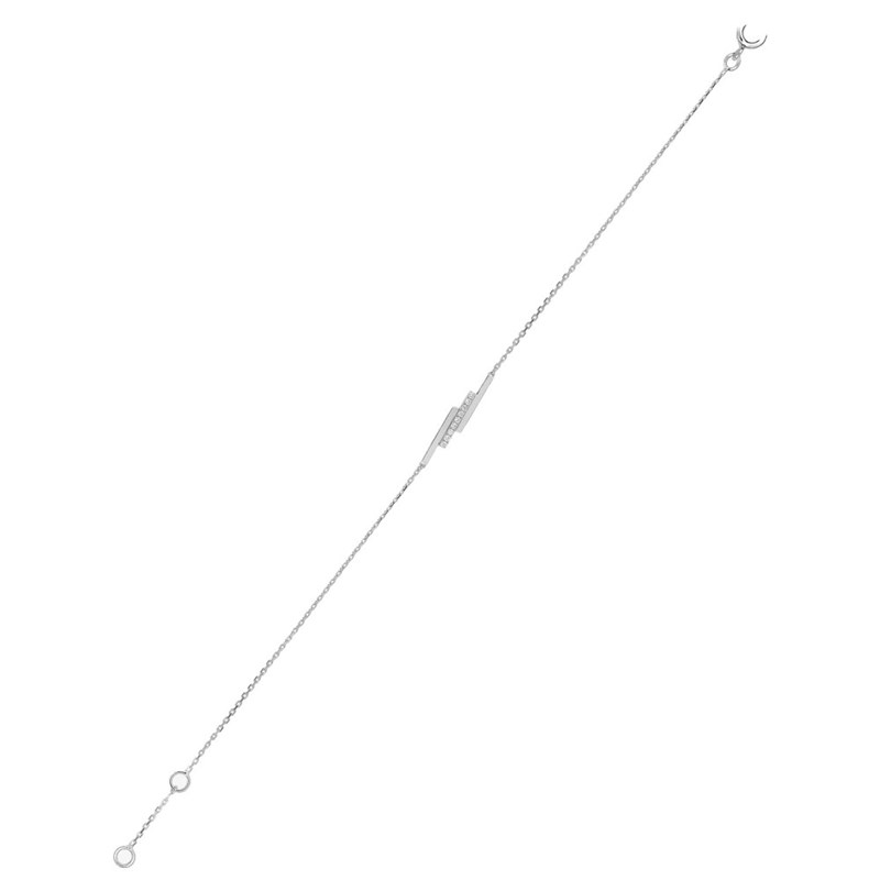 Bracelet Femme - Or 18 Carats - Diamant 0,05 Carats - Longueur : 18 cm