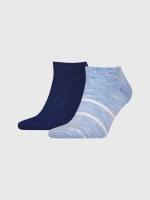 Pacote com 2 pares de meias esportivas listradas mescladas