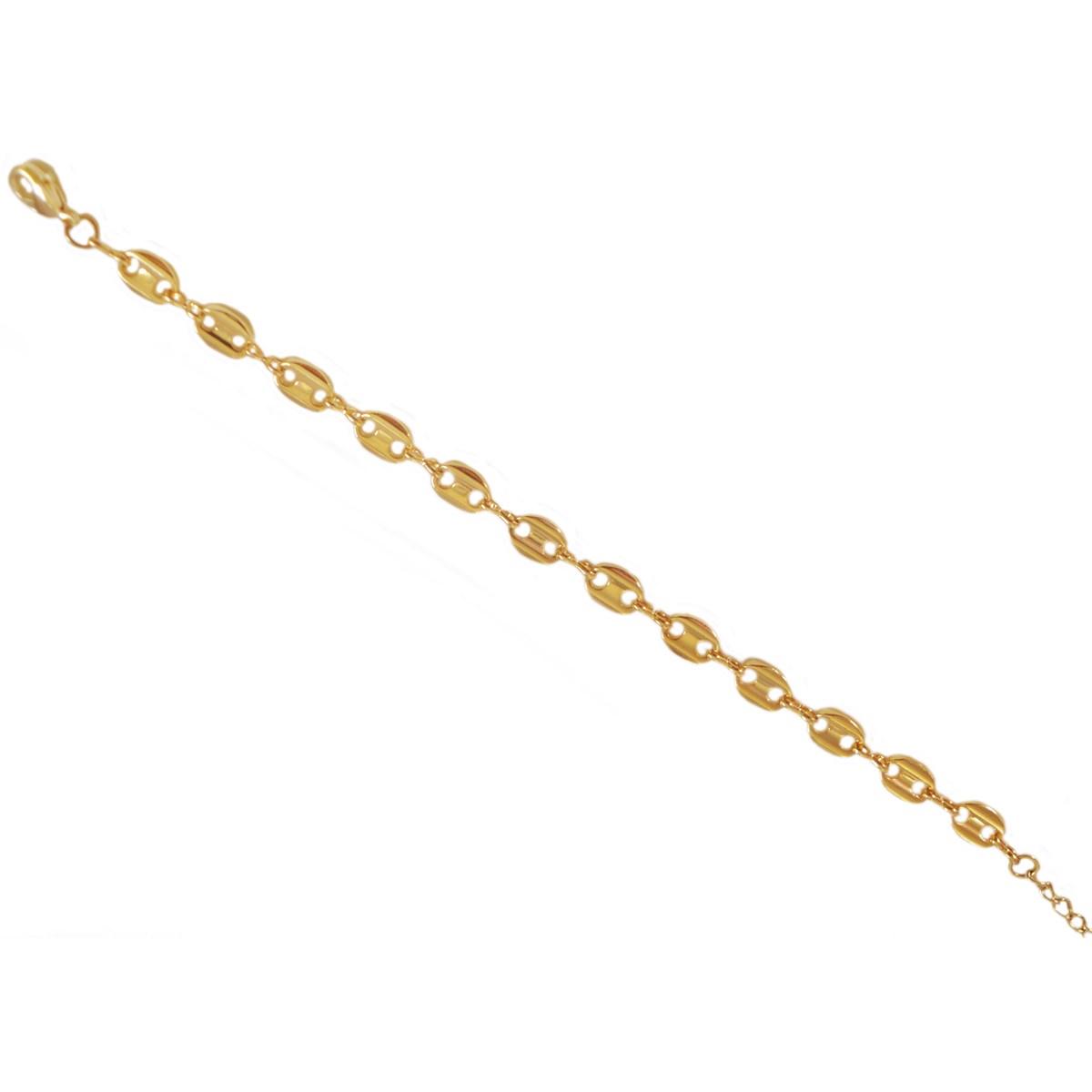 Bracelet souple  grain de  café  -Doré à l'or fin