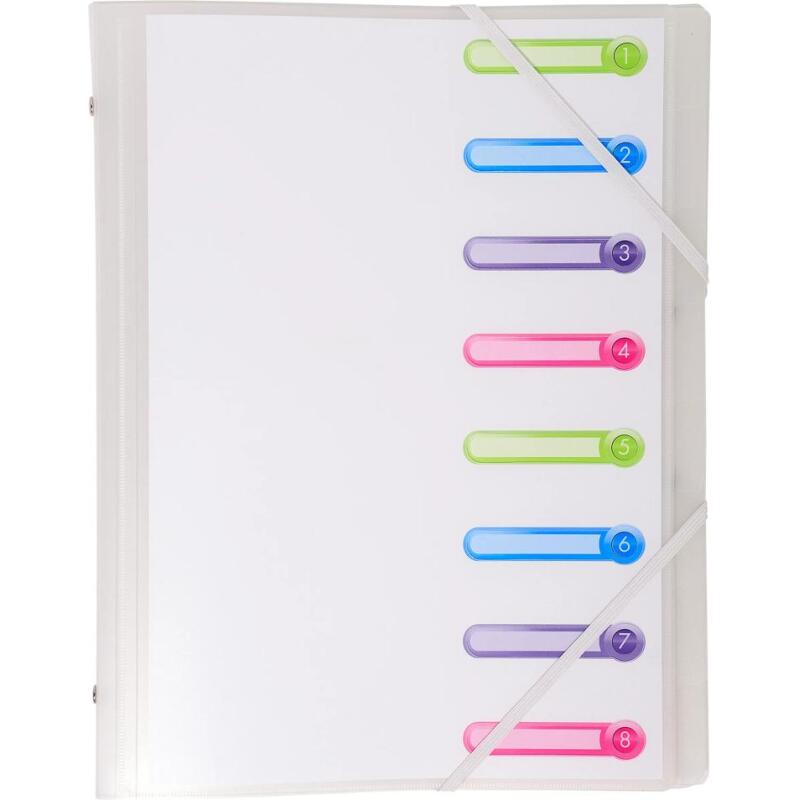 Trieur polypropylène 3 rabats Chromaline 8 compartiments