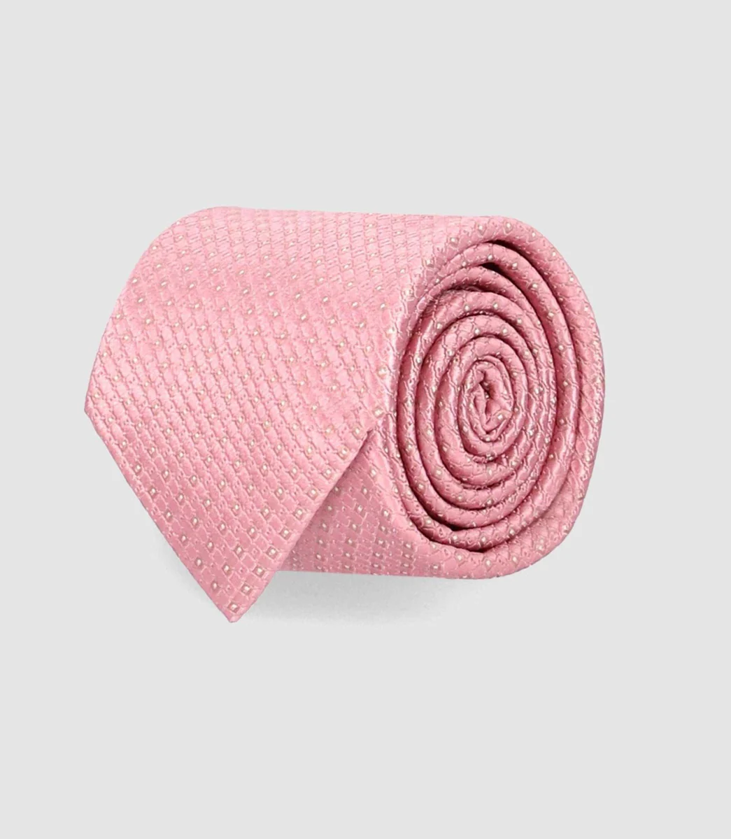 Cravate micro motif 7 cm rose MARIOB