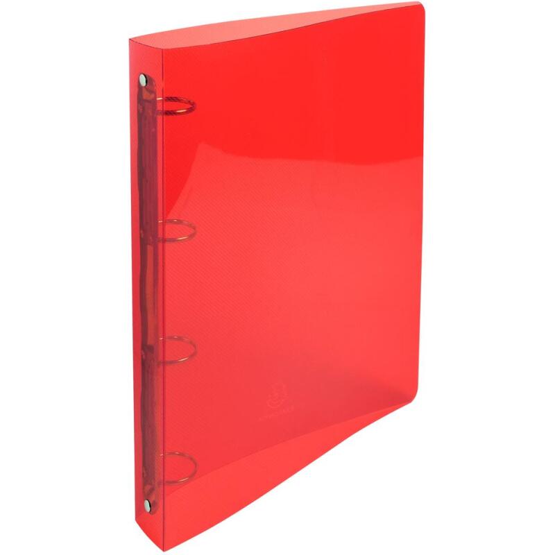 Classeur 4 anneaux plastifié Exacompta Crystal A4 maxi - Dos 3 cm couleurs assorties
