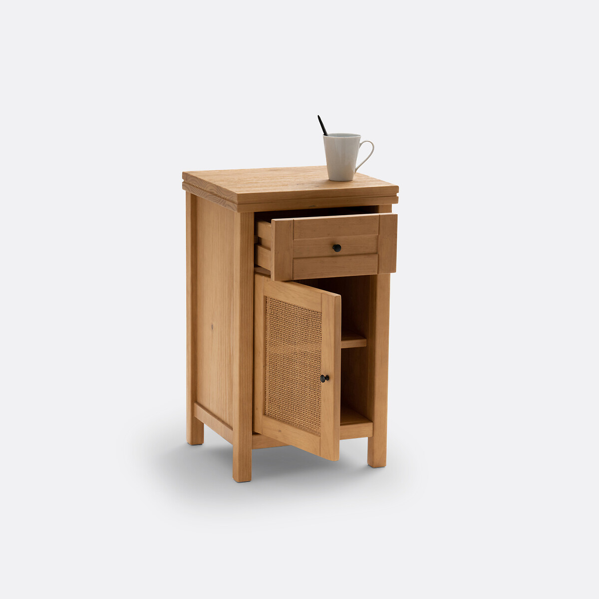 LA REDOUTE INTERIEURS<br>Mesinha de cabeceira, 1 gaveta, 1 porta em rattan, Gabin