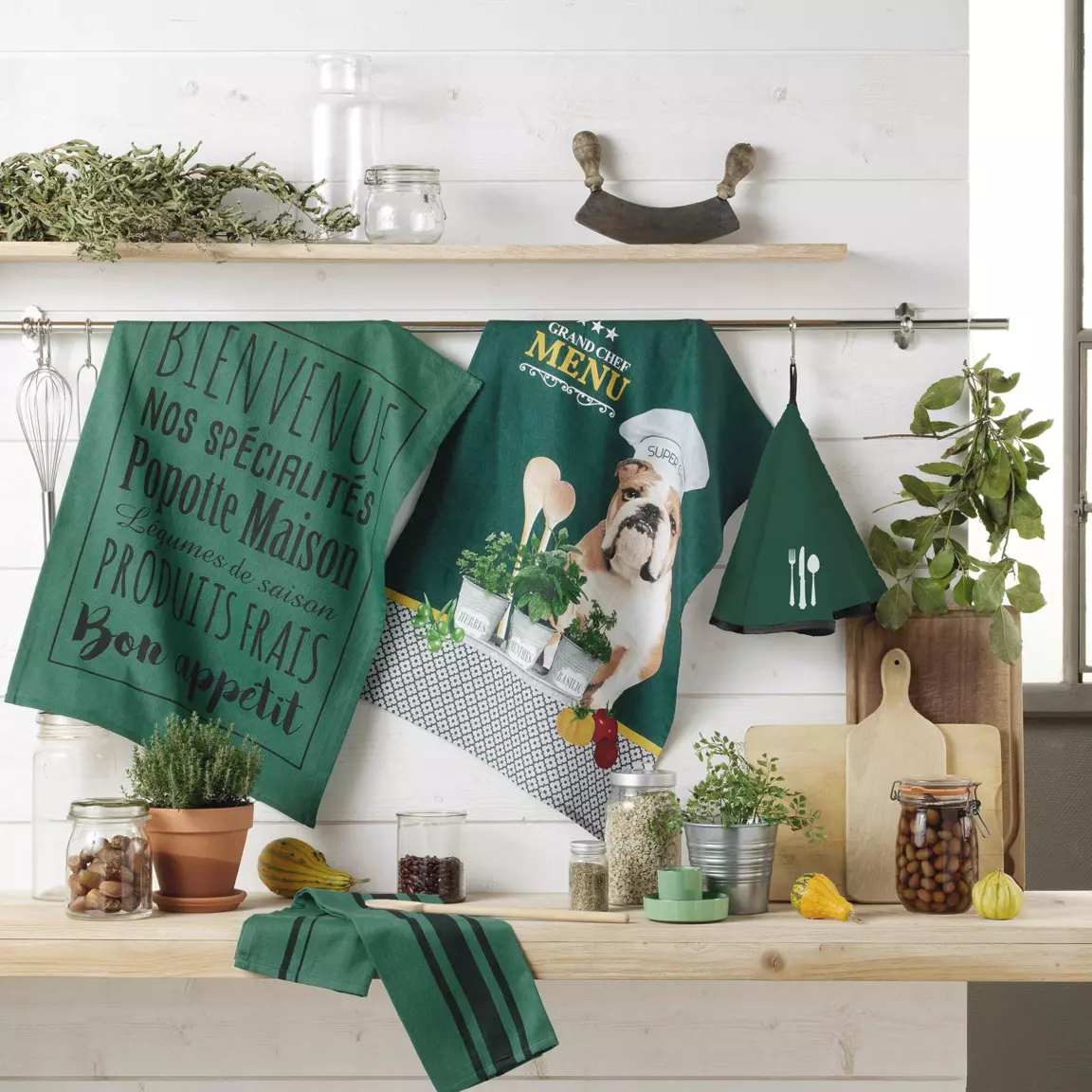Torchon (70 cm) Hot dog Vert