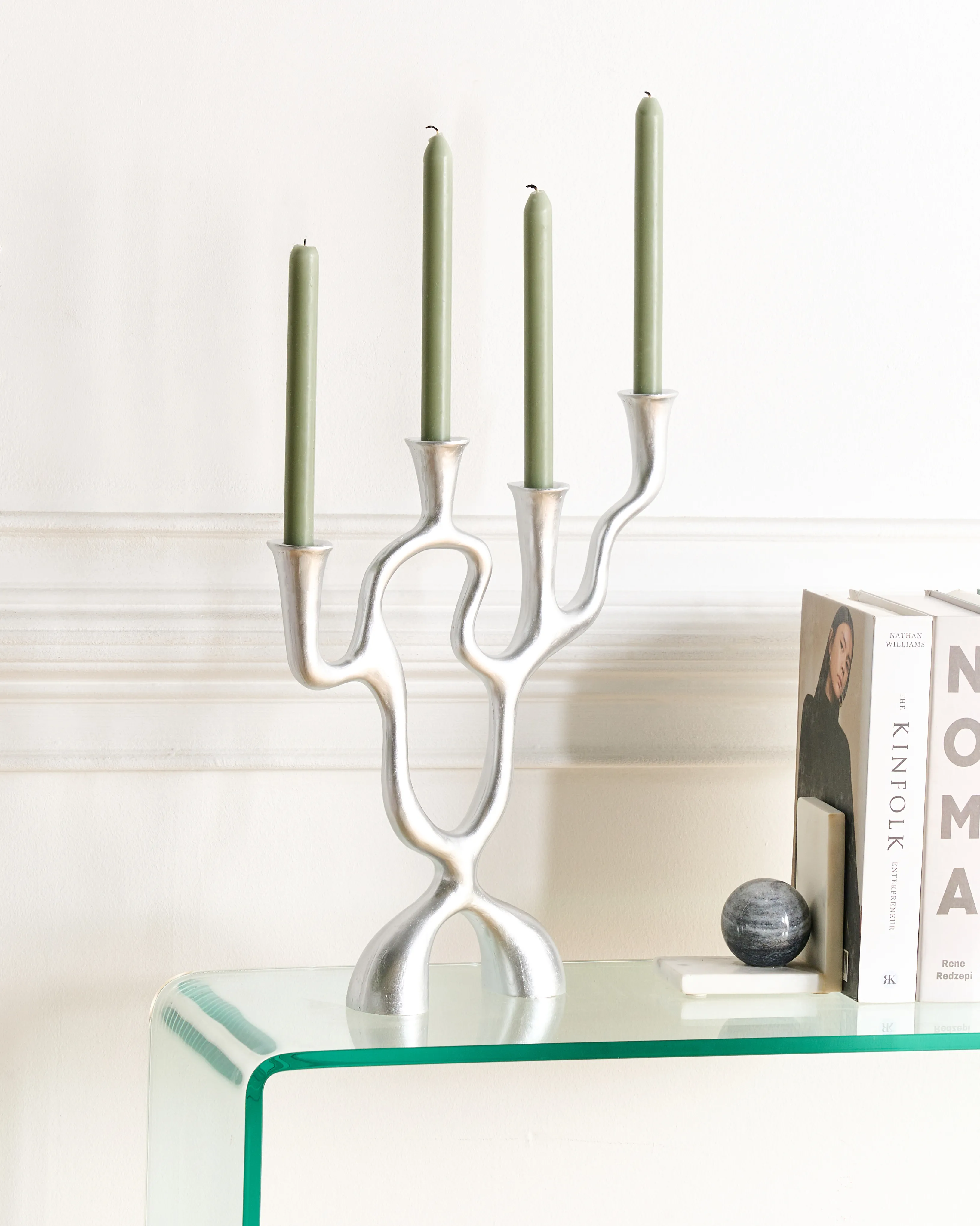 Kaarshouder FAMOES Metaal 41 cm Zilver