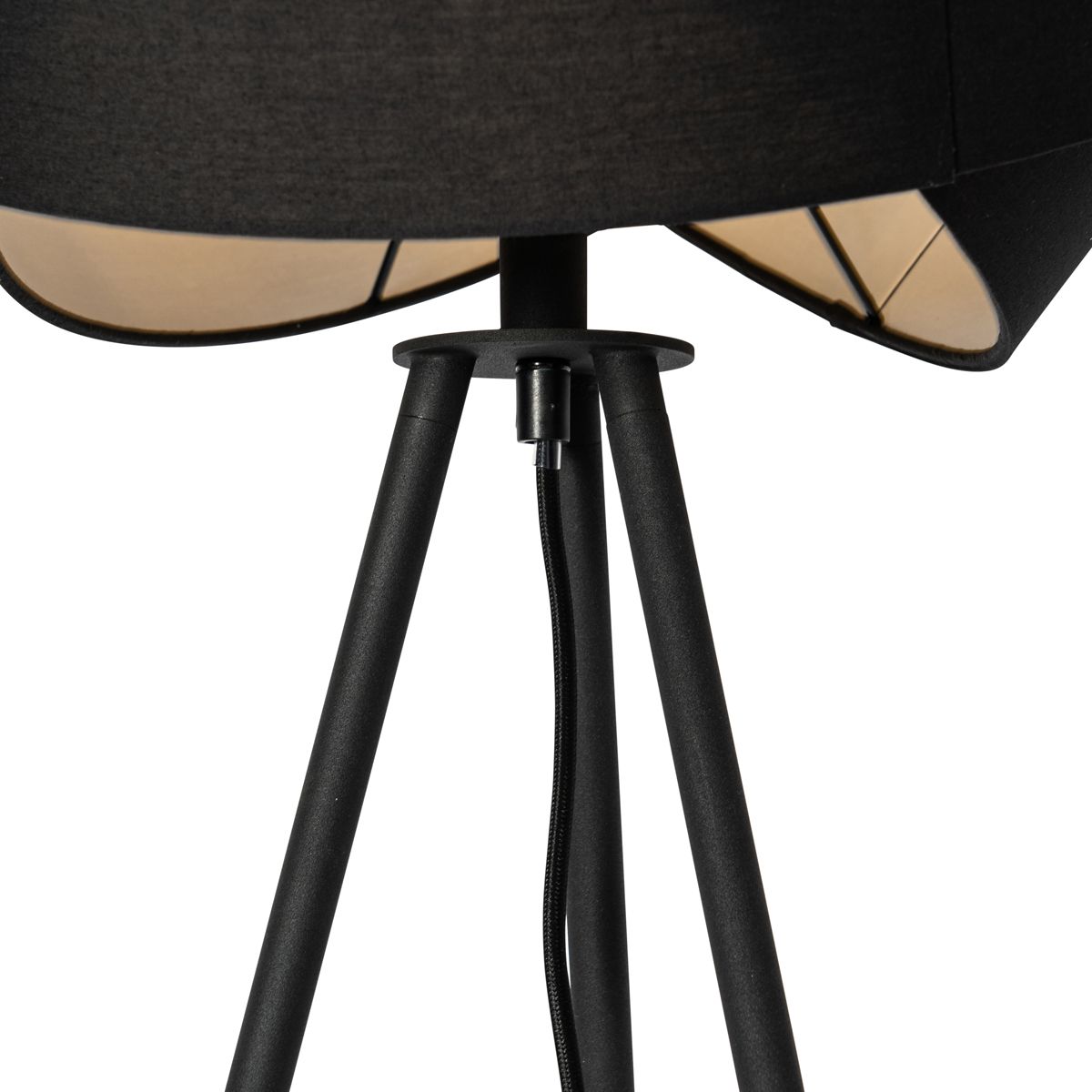 Moderne vloerlamp zwart - Cloth