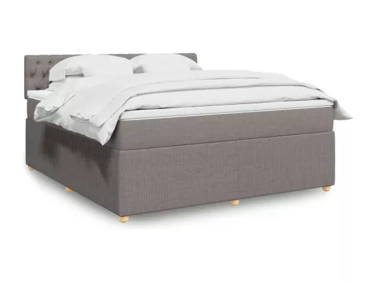 Sommier à lattes de lit avec matelas Taupe 180x200 cm Tissu