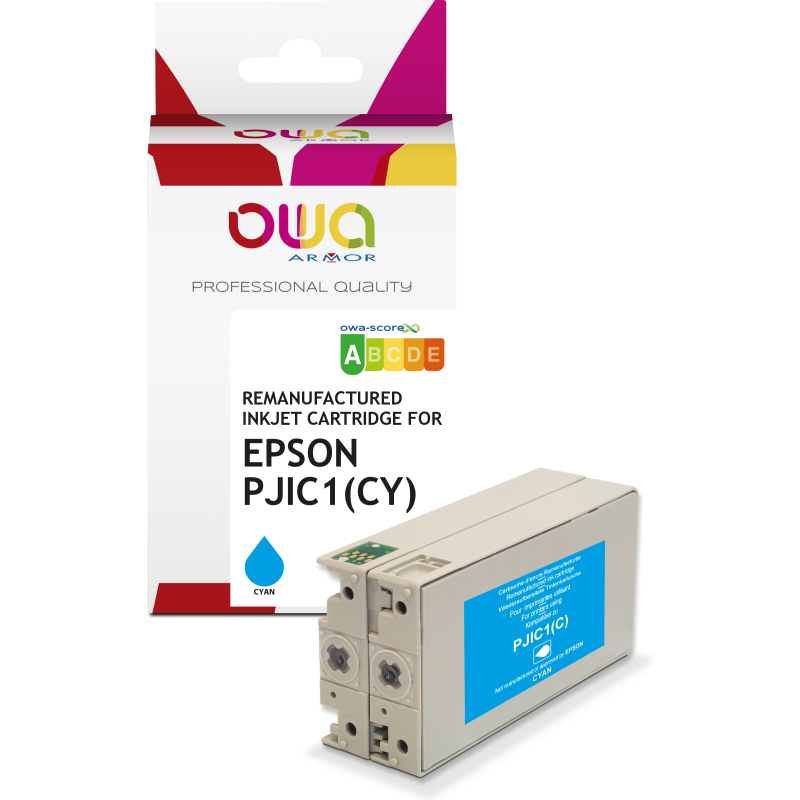 Cartouche d'encre remanufacturée OWA - standard - Cyan - pour EPSON C13S020447