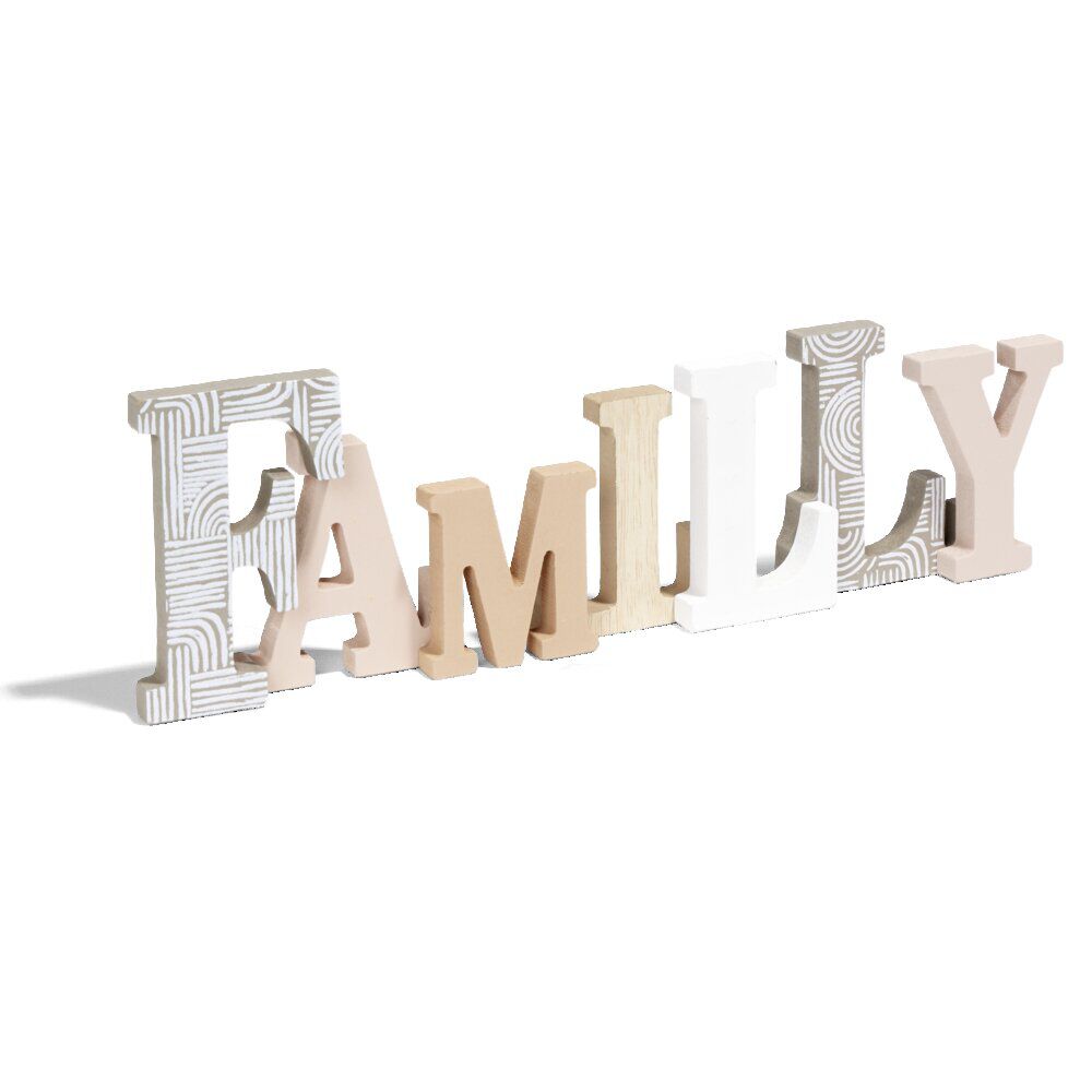Décoration mot FAMILY en bois L49xH14cm