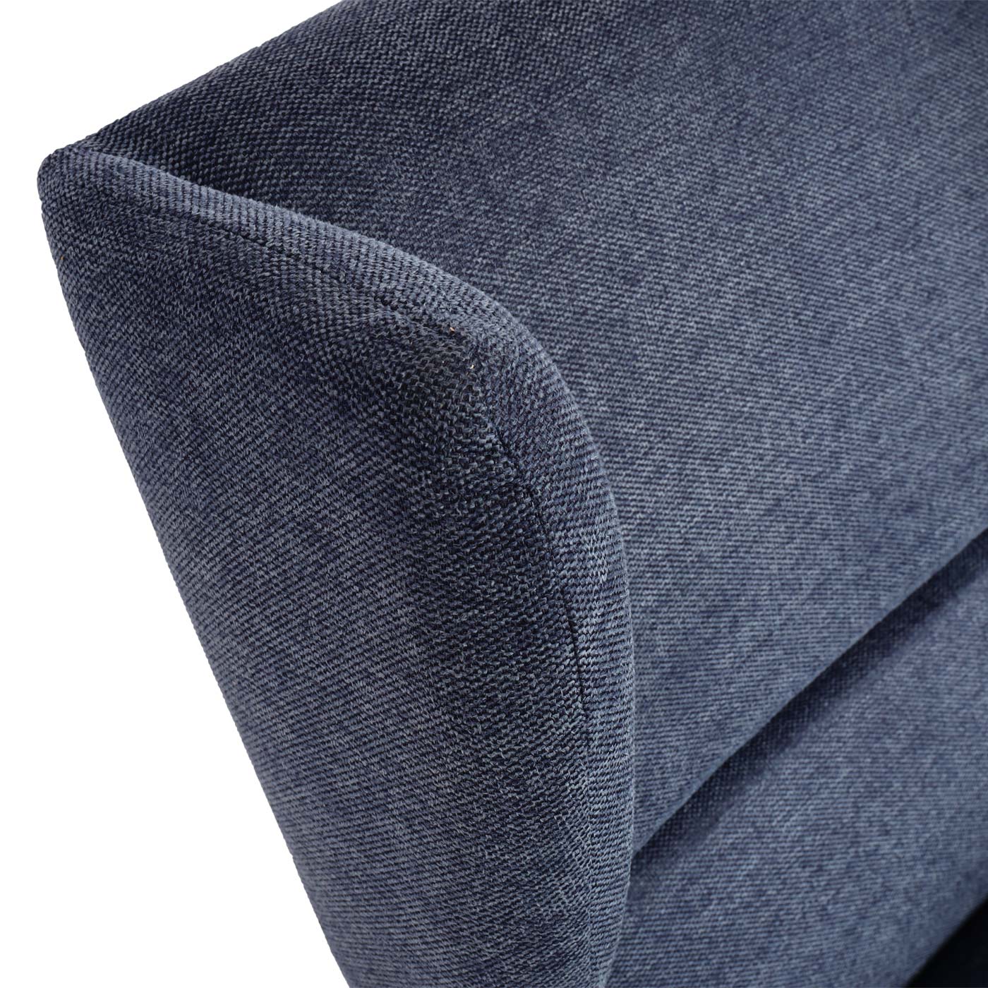 Lounge-Sessel mit Ottomane MCW-L62, Sessel Polstersessel Cocktailsessel Hocker, Stoff/Textil ~ blau