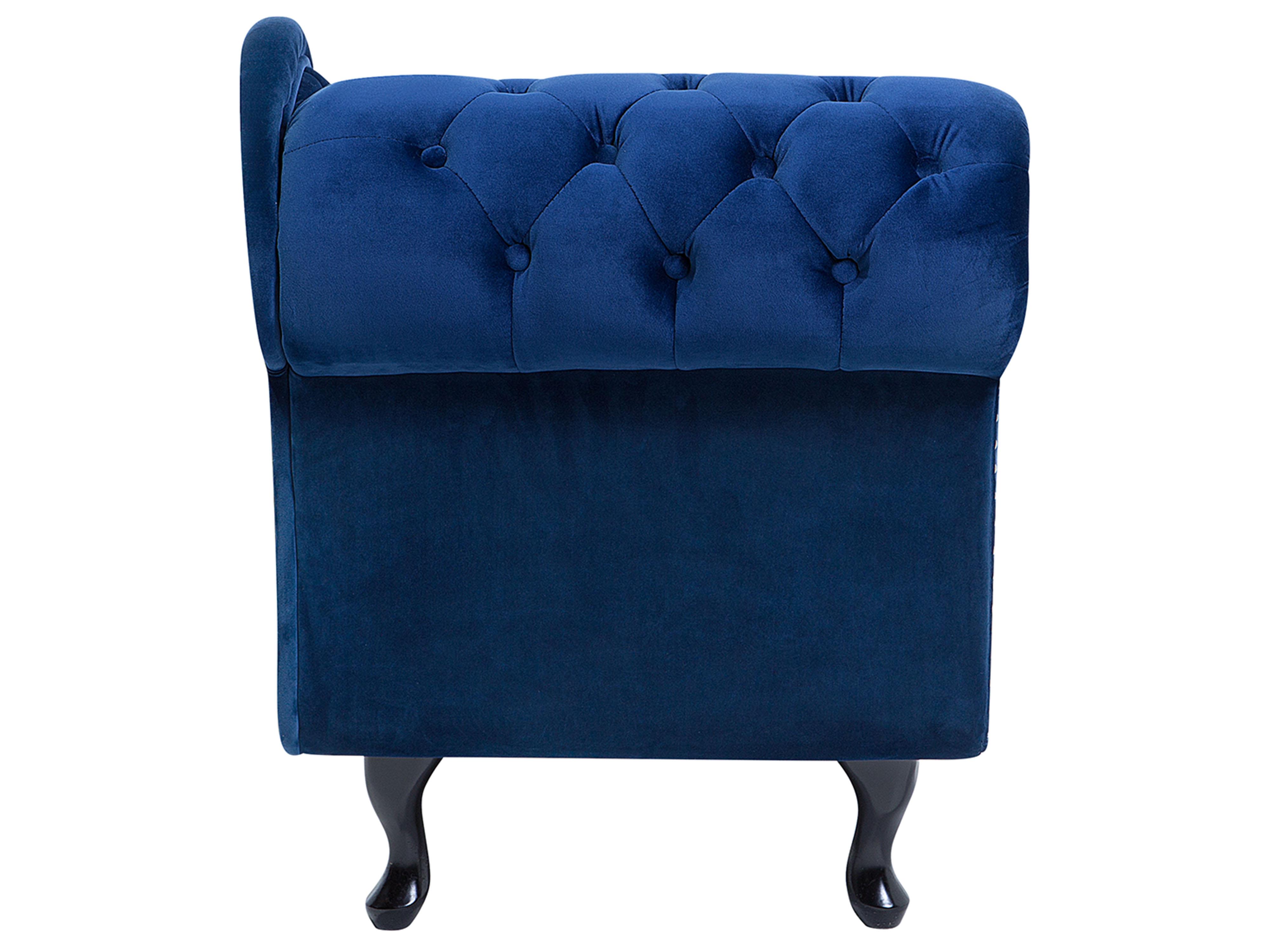 Linkszijdige chaise longue NIMES Fluweel Marineblauw