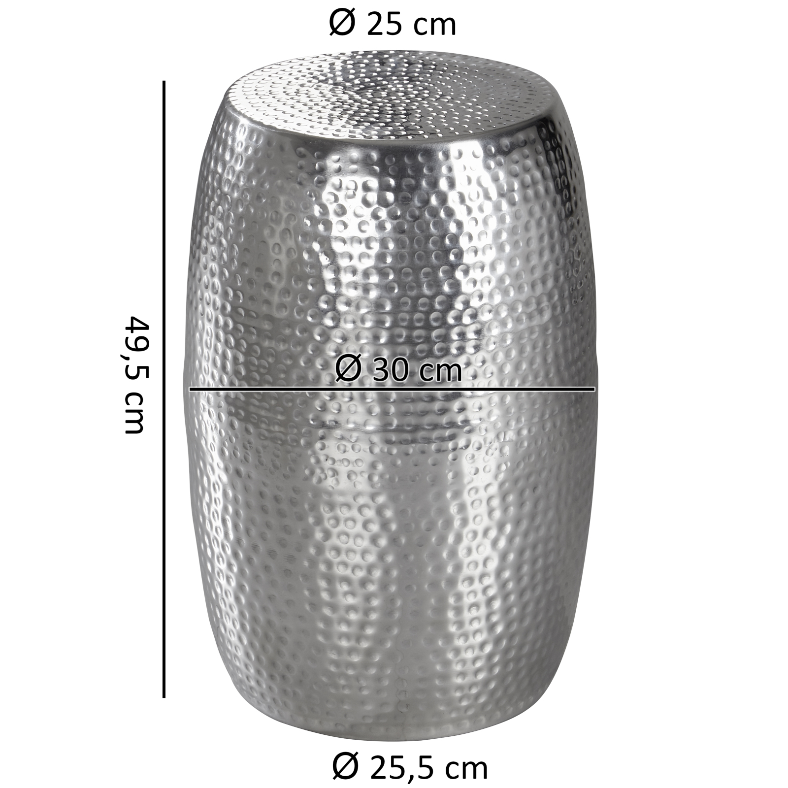 Beistelltisch - silberfarben - Aluminium