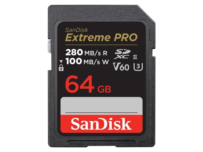 SanDisk SDXC-Karte Extreme PRO UHS-II 64 GB Superschnelle 8K-fähige SD-UHS-II-Speicherkarten