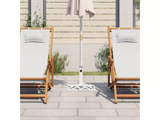 Socle de parasol Blanc 44x44x31 cm Fonte