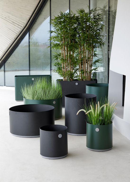 Cane-Line Grow plantenbak M 54 rond dark green