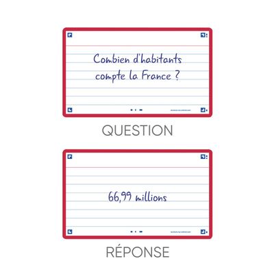 Oxford FLASH 2.0 - Pack de 32 cartes - A7 - ligné - rouge