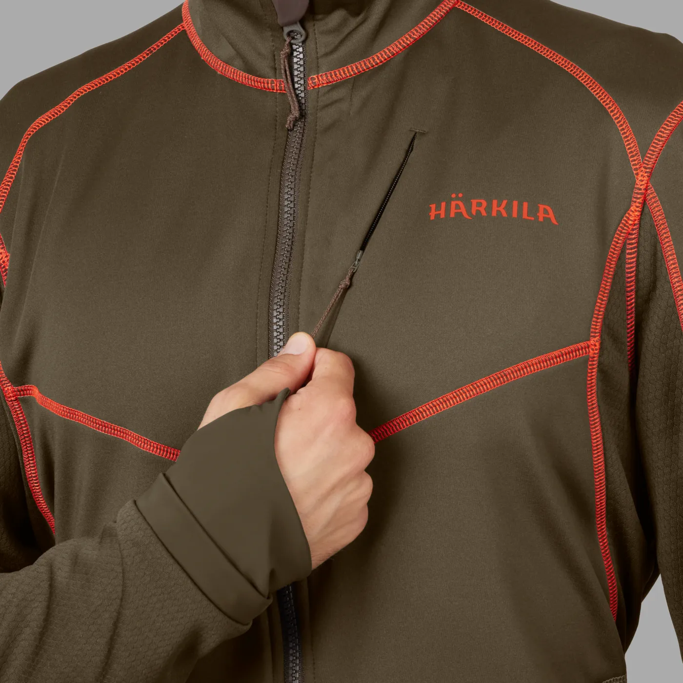Härkila Men's Scandinavian Fleece Jacket Willow Green/Shadow Brown