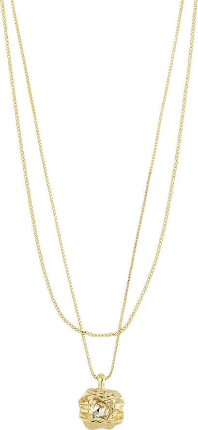 Pilgrim FEEL recycled necklace 2-in-1 set gold-plated Guld