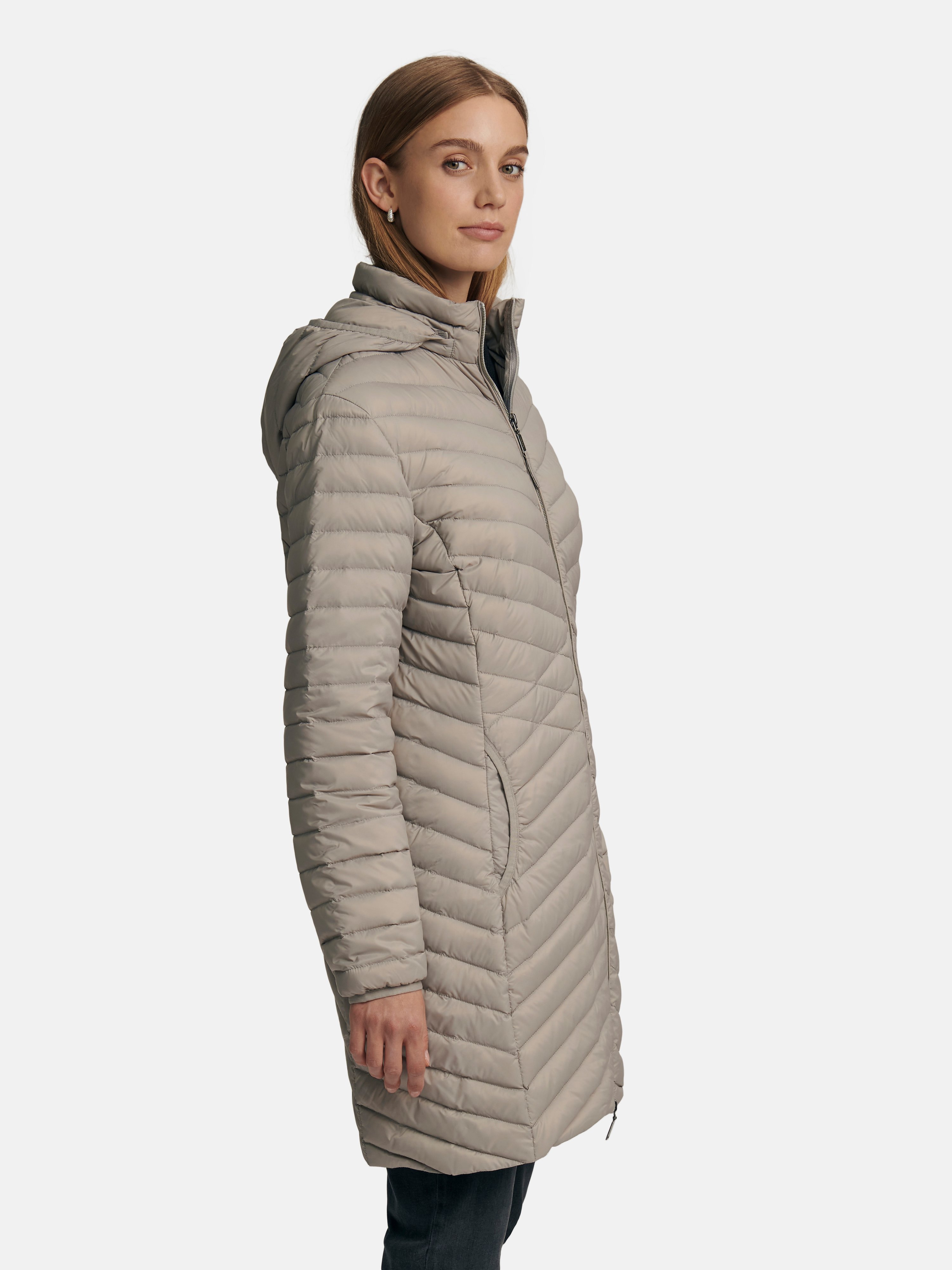 Daunen-Long-Steppjacke