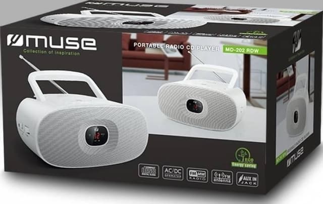 Muse MD-202RDW Hvid, Bærbar radio CD-afspiller,