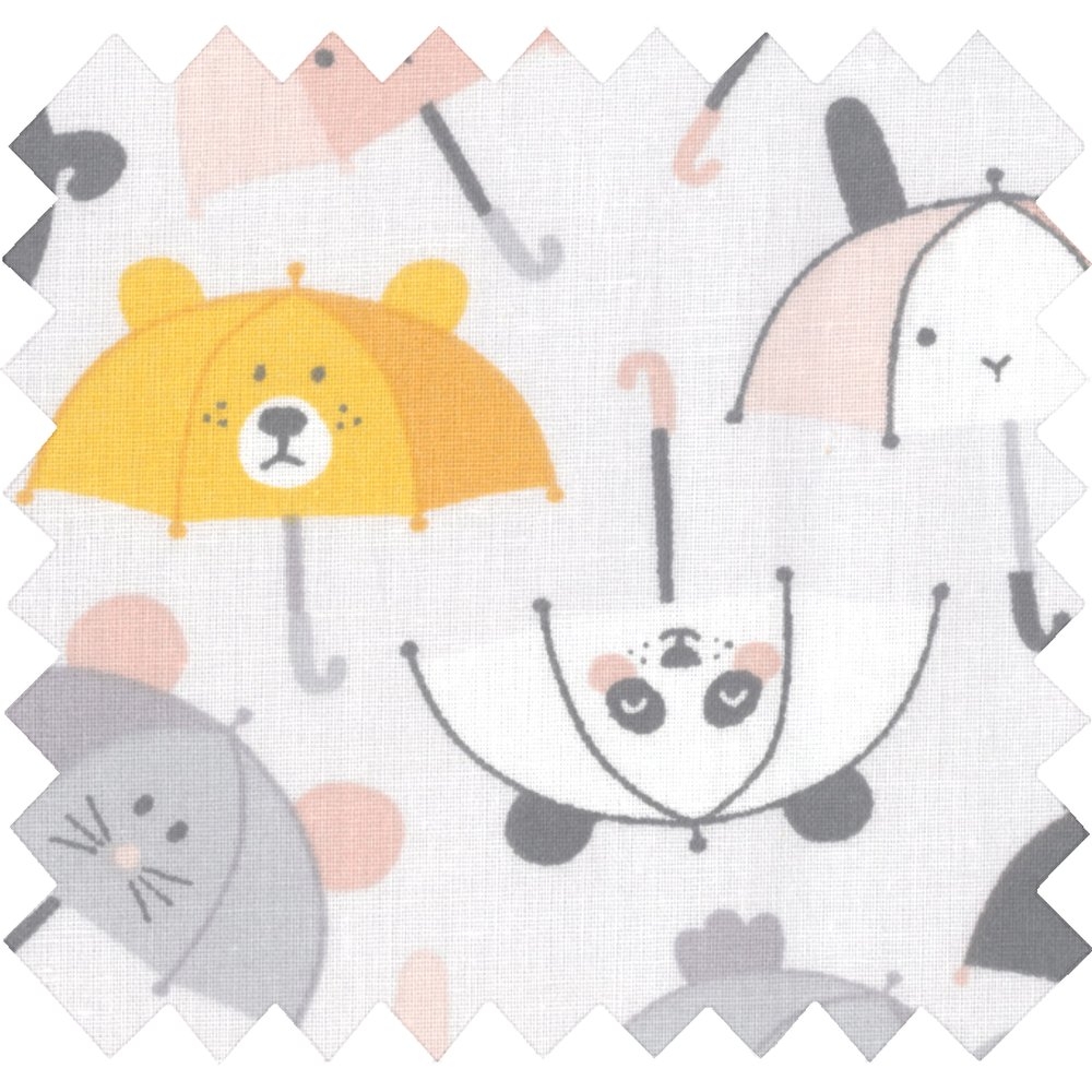 Tissu Coton Au Mètre Parapluies Animaux Ex2203