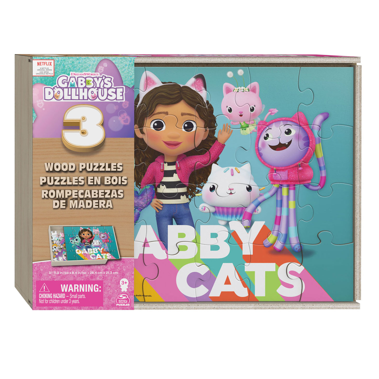 Gabby's Poppenhuis - 3-pack: Houten Puzzel