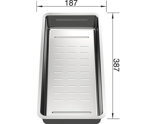 Multifunctionele roestvrijstalen kom Blanco 231396 (L x B x H) 38,7 x 18,7 x 6 cm