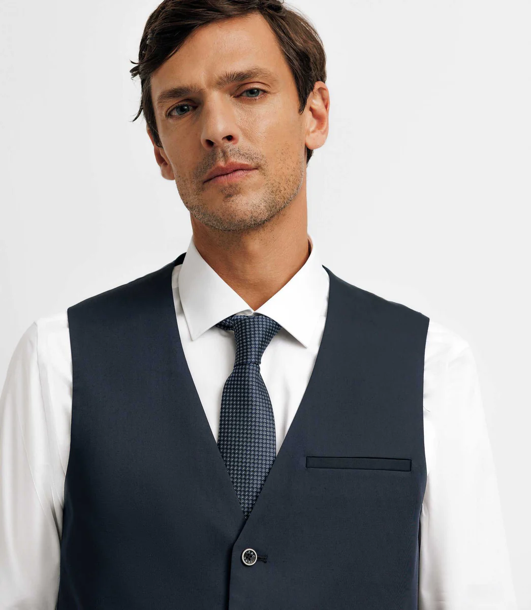 Gilet de costume tissu technique bleu marine