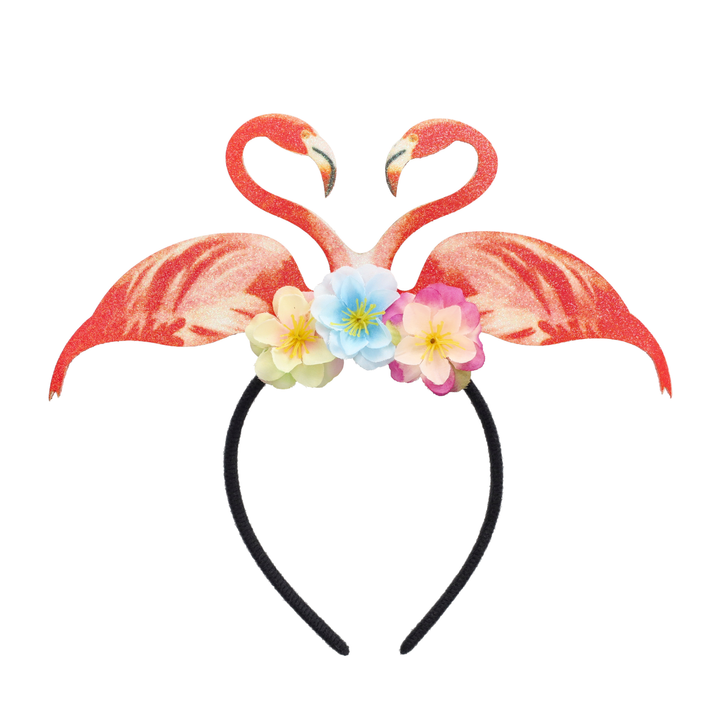 (6er Set) Sommer Party Haarreif Hawaii Kostüm Photo Booth Zubehör für lustige Bilder - Flamingo / Palme