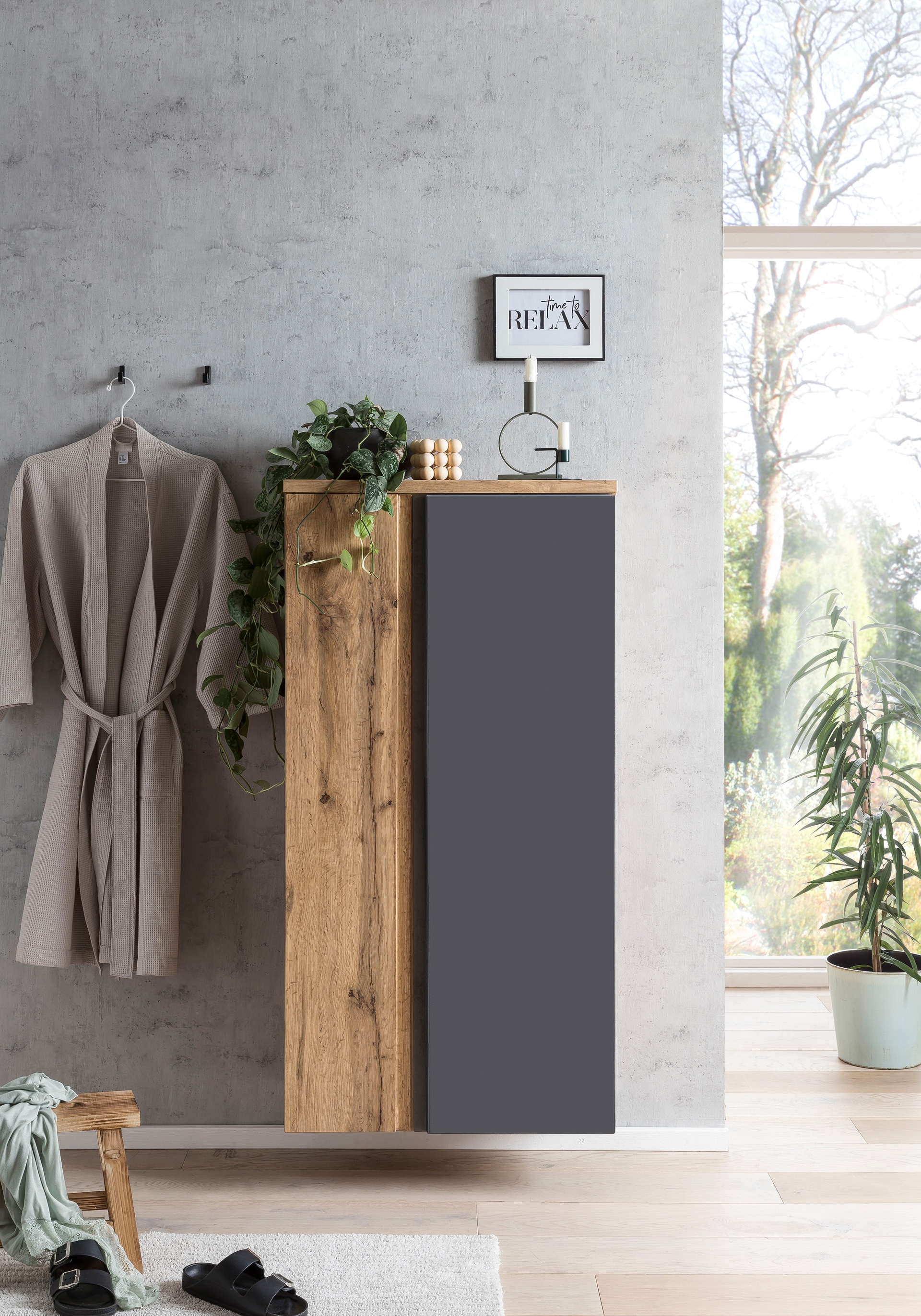 Bad-Midischrank GENT braun/grau