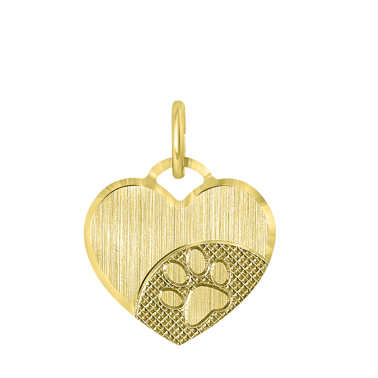 Zilveren goldplated hanger gravure hart met pootje
